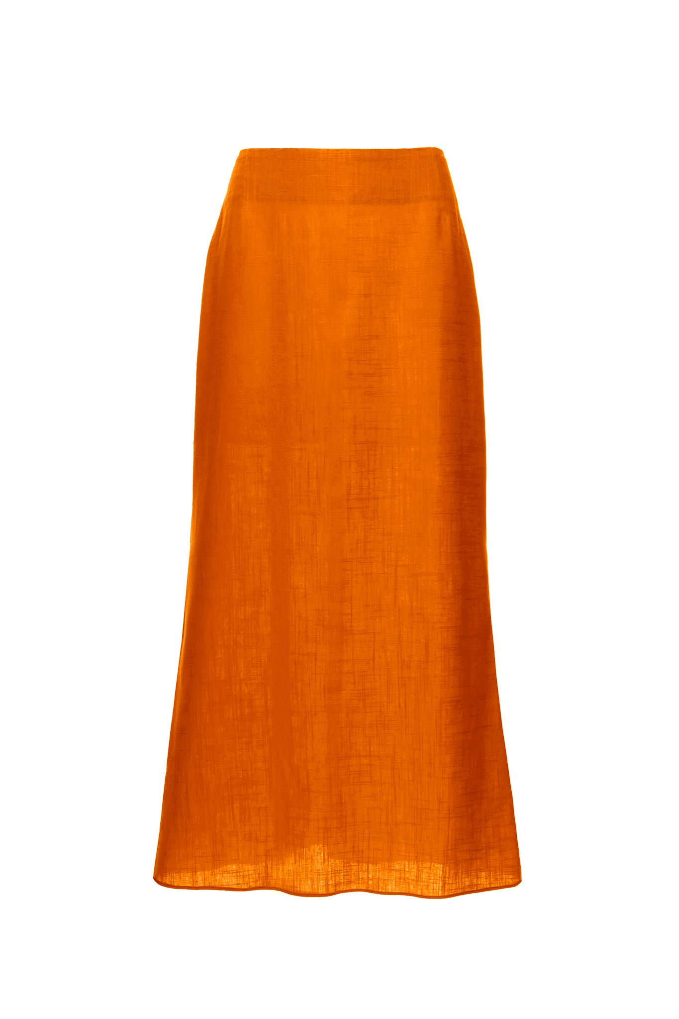 Midi Slip Skirt in Orange