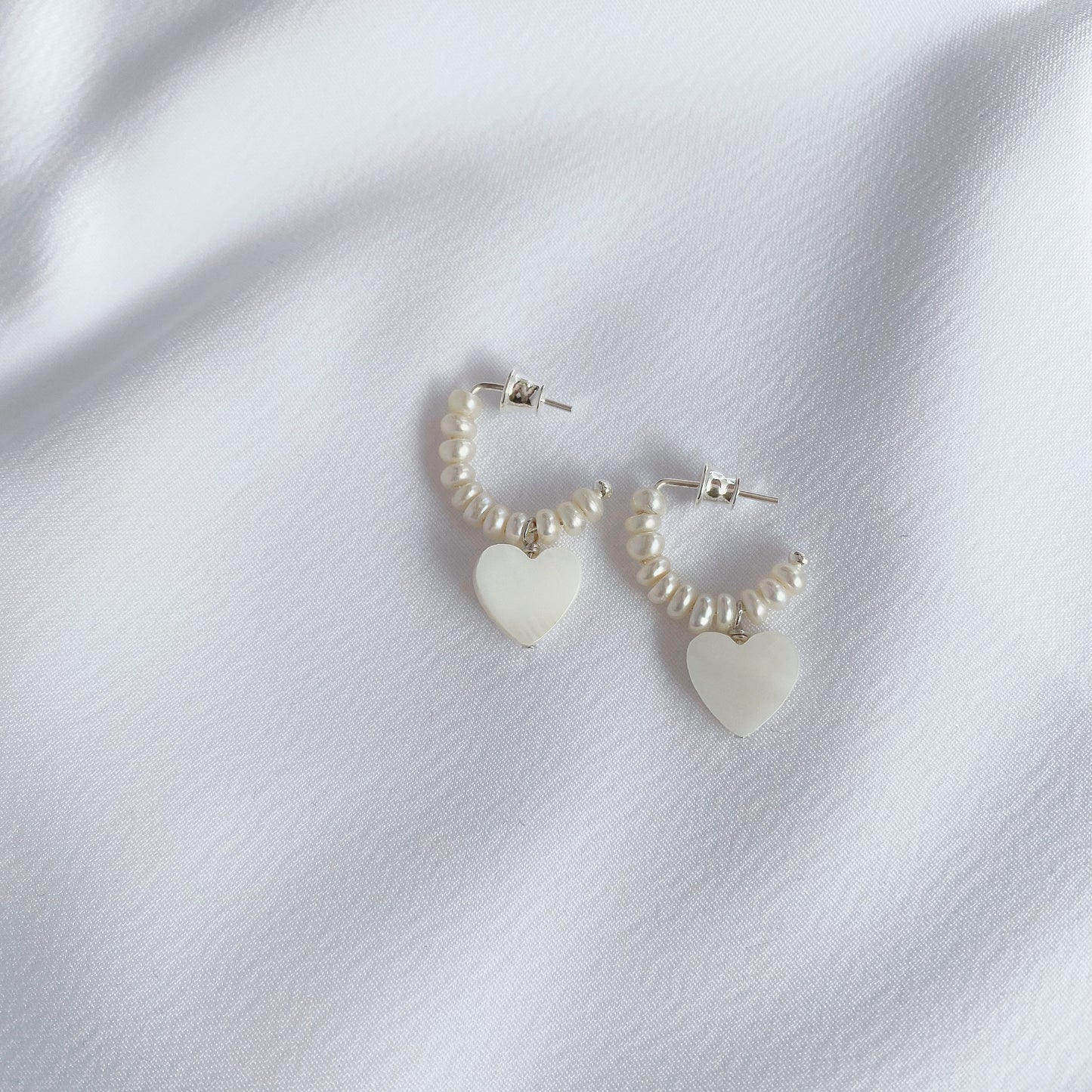 Verona Heart Pearl Earrings