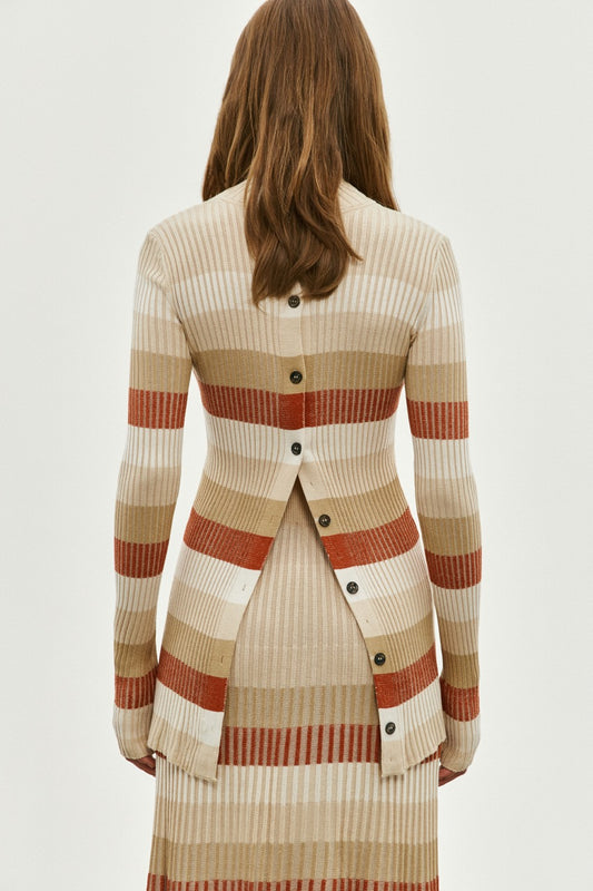 Terracotta Jumper with Button Detail