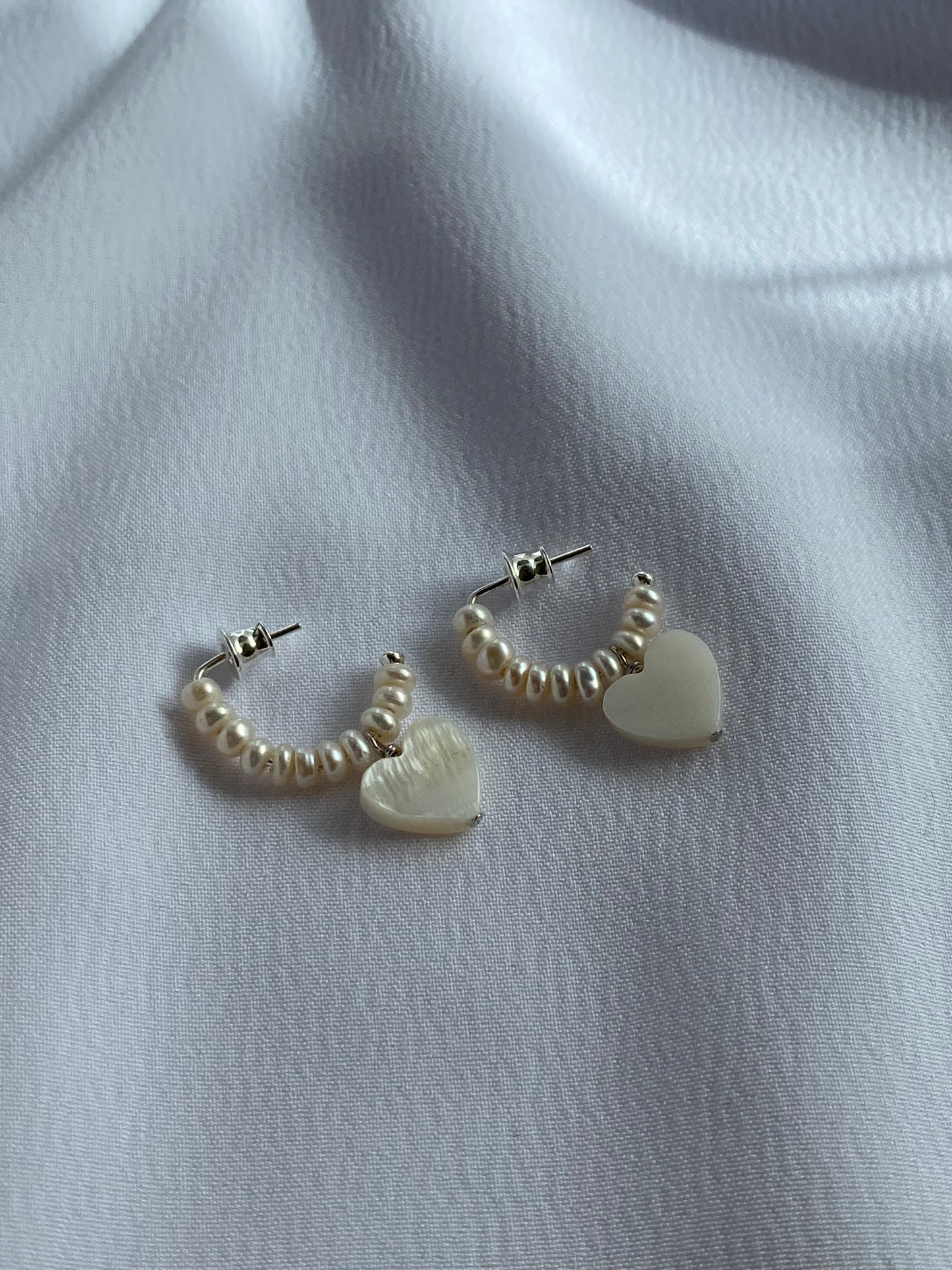 Verona Heart Pearl Earrings