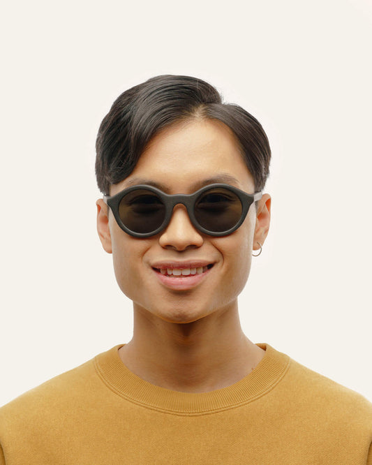 Round Coffee-Made Sunglasses in Black