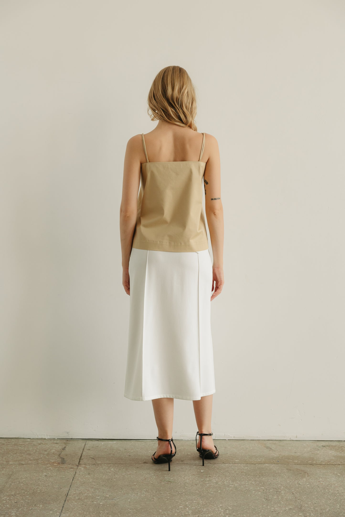 Pleat Beige Top